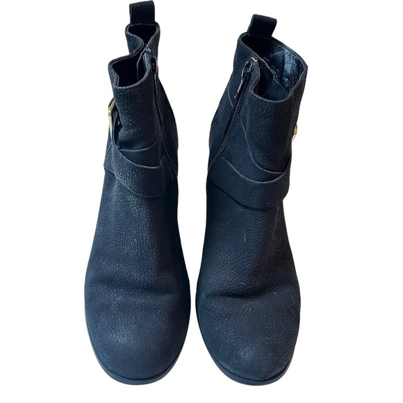 Cole Haan Hinckley Black Leather Buckle‎ Strap Stacked Heel Ankle Boots Size 7 - Picture 2 of 7